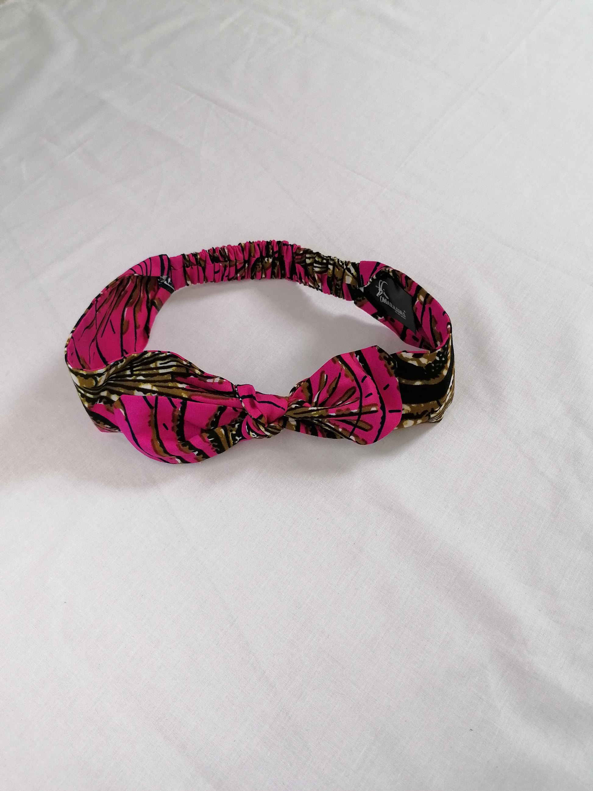 Pink Ankara front tied headband - MARAJJAS