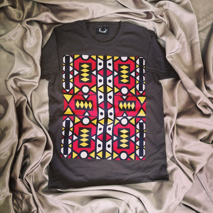 T-shirt in brown with red Samakaka - MARAJJAS