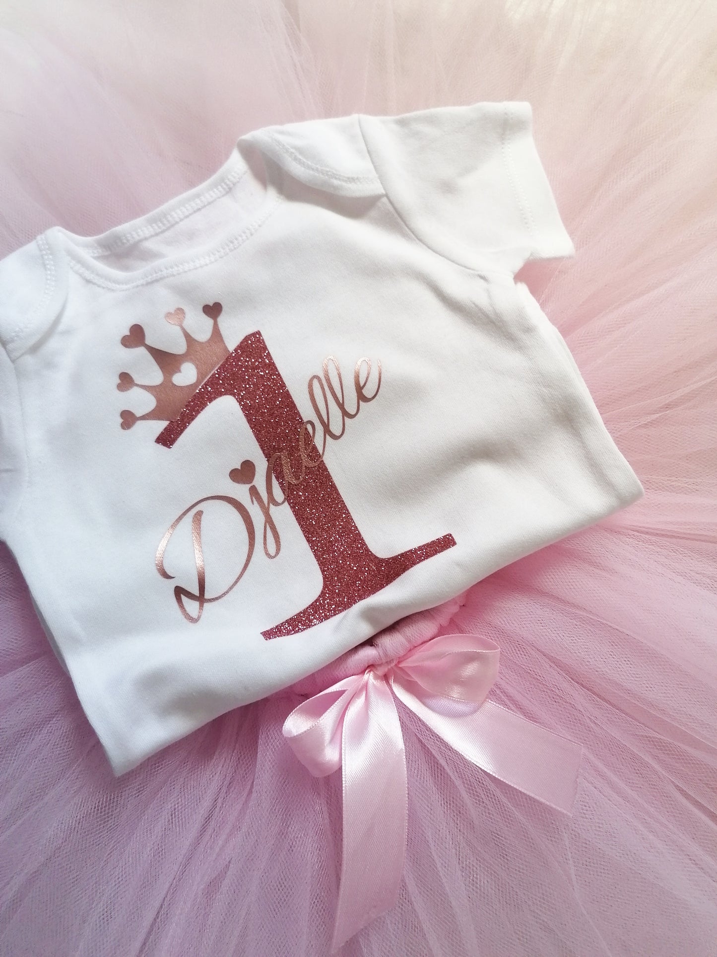 Pink Crown Birthday T-Shirt & Tutu Skirt Outfit Set