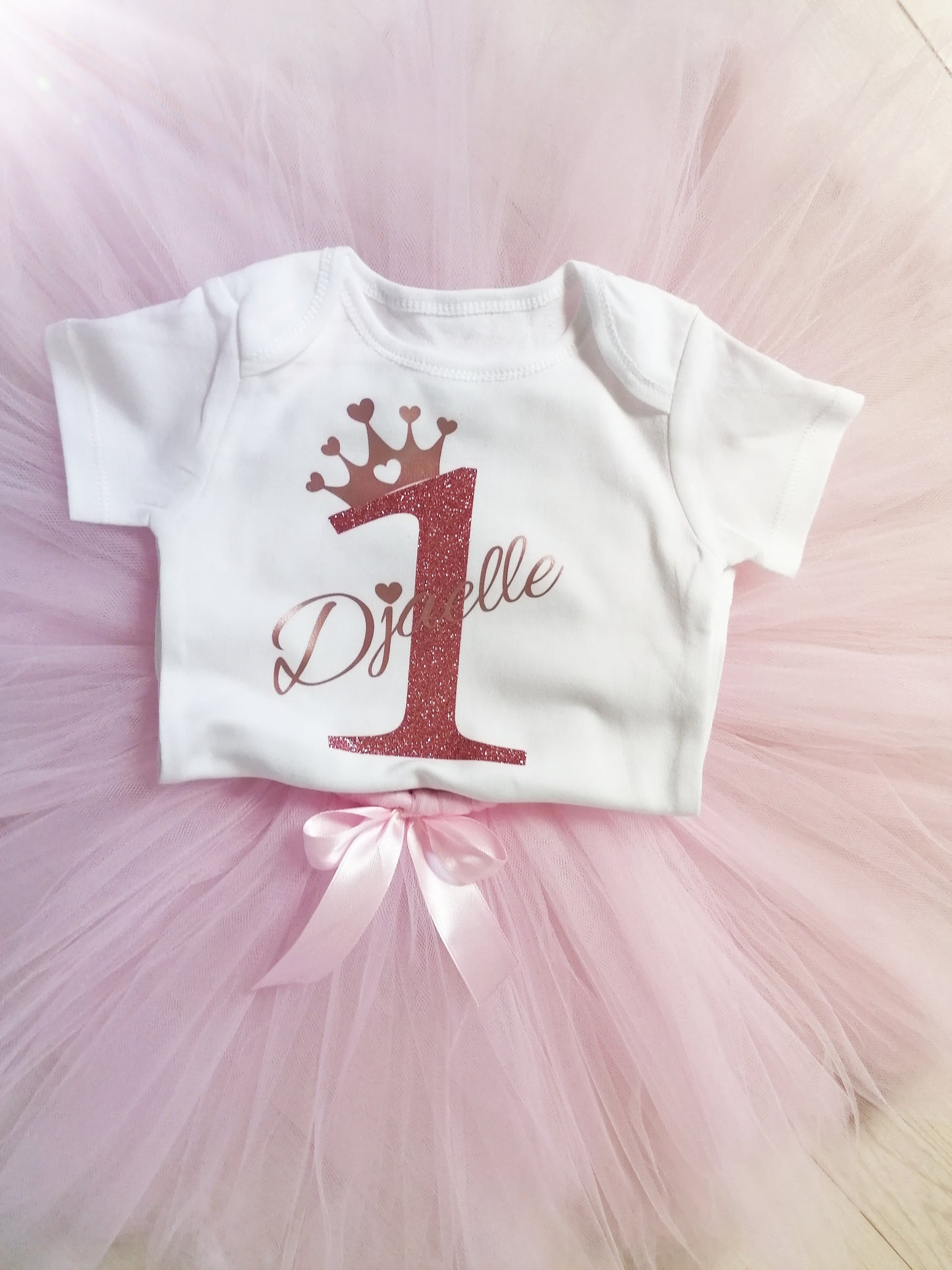 Pink Crown Birthday T-Shirt & Tutu Skirt Outfit Set