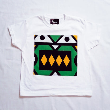 T-shirt in white with green Samakaka - MARAJJAS